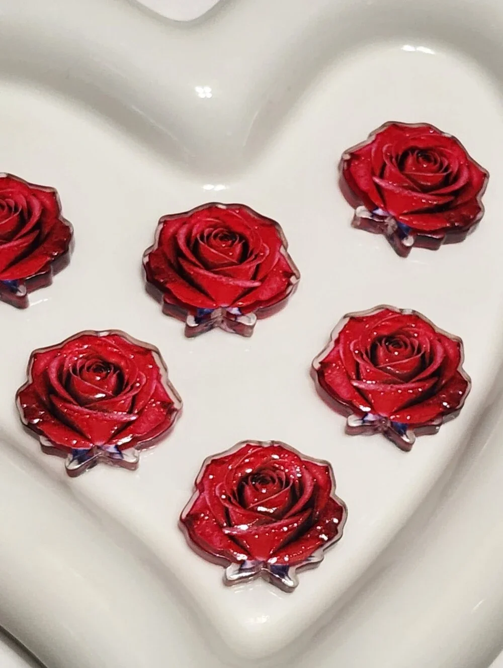 Red Rose Beads 2 Pcs Focal Beads Beaded Pen Jewelry Making Crafts Charms Earring